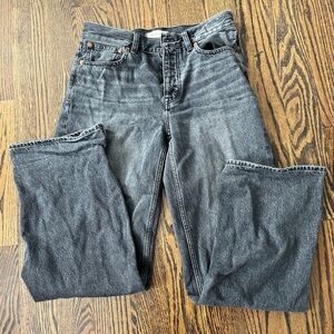 Washed Black Wide-Leg Madewell Jeans